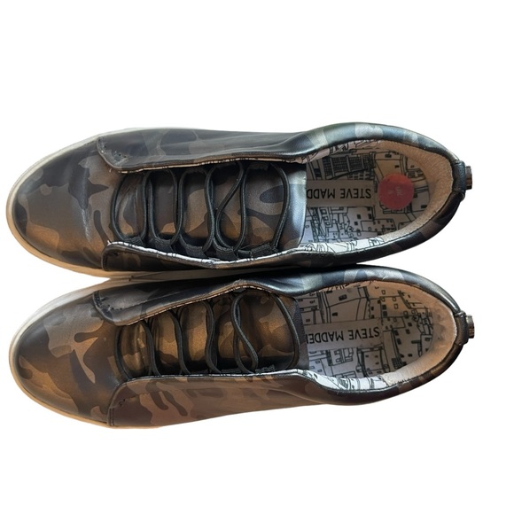 Steve Madden Black and Silver metallic Camo Platform Trainers US 7 - Picture 4 of 6